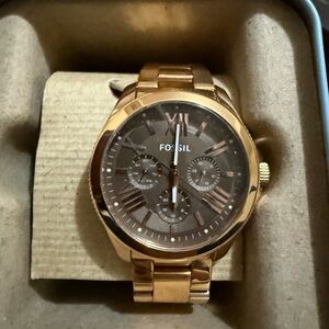 Fossil Rose Gold Chronograph Watch New without tags.